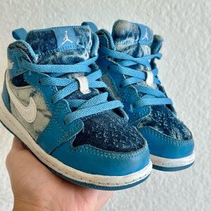USED Nike Toddler's Jordan 1 Mid Dutch Blue/White - US 7C
